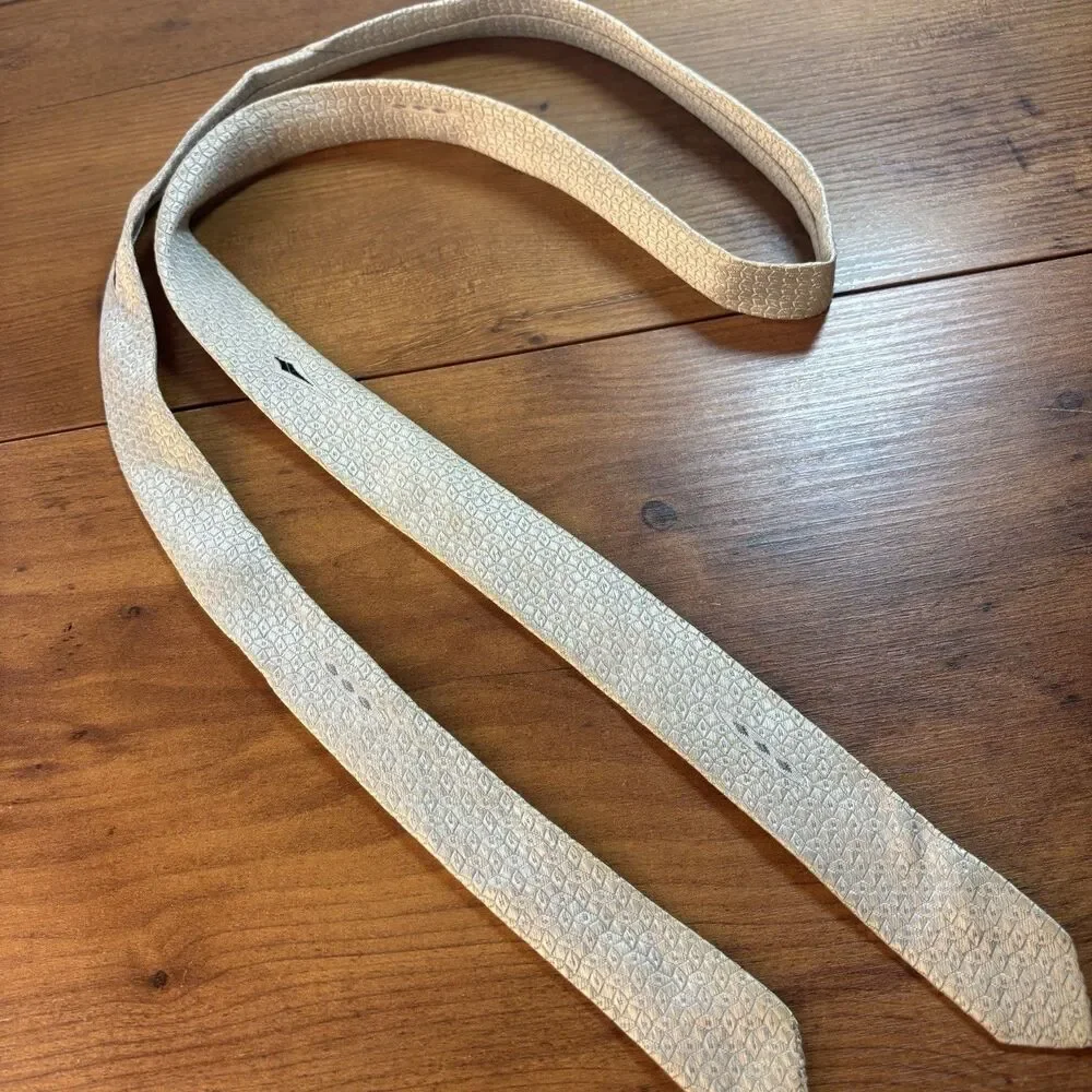 VTG 50s 60s Schlesinger Skinny Ties Lot of 2 Minimalist Rust Orange White NY